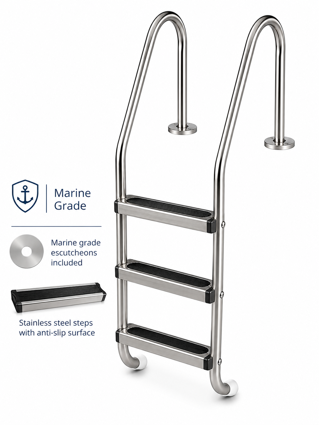 Échelle Northern Stainless 3 marches pour piscine creusée