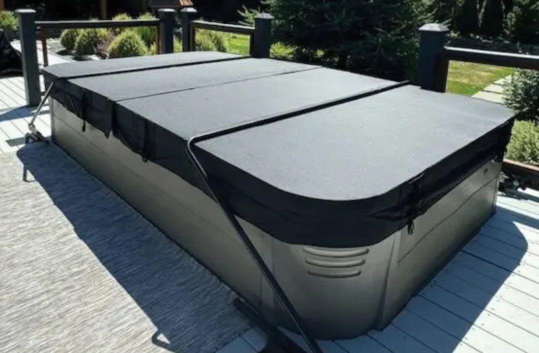 Cover for Swim Spa Calspas 93" x 151" (4 sections) – Dark Gray Cal Armor