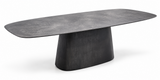 Table ATOLL Horizon 94 x 43 po en fibrociment Charcoal - vue produit avec socle central