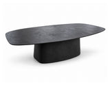 Table basse Atoll Azura en fibrociment charcoal, vue sur fond blanc
