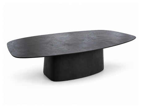 Table basse Atoll Azura en fibrociment charcoal, vue sur fond blanc