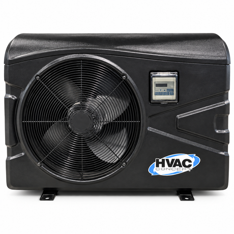Thermopompe de piscine HVAC Concept HVP50 noire, vue de face