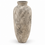 Vase Atoll Azura à col évasé et fini patiné gris et beige, hauteur de 55 po