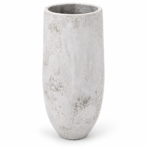 Vase Atoll Azura en béton clair texturé de 39 po, sur fond blanc