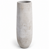 Vase Atoll Azura en béton clair texturé, hauteur de 60 po