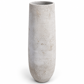 Vase Atoll Azura en béton clair texturé, hauteur de 60 po