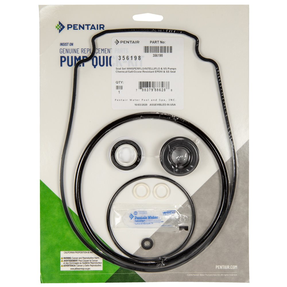 Pentair Seal Kit for WhisperFlo, IntelliFlo, and IntelliPro Pumps – 356198